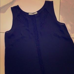 Black tank with lace detail